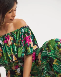 JD Williams Tropadelic Bardot Maxi Beach Dress| Floral Print 6 JD Williams Tropadelic Bardot Maxi Beach Dress| Floral Print -MONSON Clothing Shop z01pq815728w