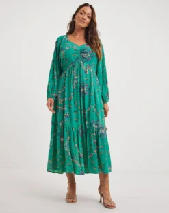 Joe Browns Pop Of Bright Crinkle Dress| Turquoise Multi-coloured